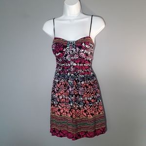 Band of Gypsies colorful boho fit and flare sundress, S